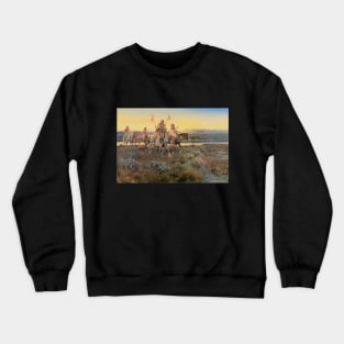 Native American Indians, Piegans by Charles Marion Russell Crewneck Sweatshirt